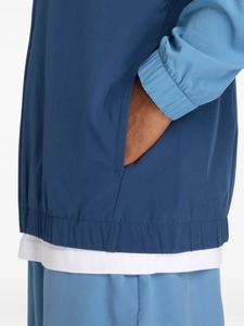 Men's Color Blocking Bomber <b>Jacket</b> Zipper Closure Windproof Casual Spring Polyester Material Stand Collar Regular Fit - Product Image 5