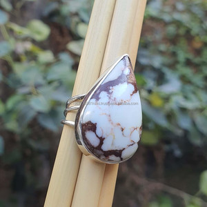 Anillo hecho a mano de Plata de Ley 925 sólida, joyería de caballo de piedras preciosas chapada en oro clásico para boda o fiesta - Product Image 4