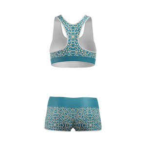 Ensemble de yoga deux pièces pour femmes grandes tailles, taille haute, sans manches, col rond, en tissu nylon et élasthanne, extensible dans quatre directions, séchage rapide - Product Image 3