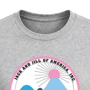 Gray Jack & Jill Crest Patch Embroidered Crew Neck T Shirt Short Sleeve with Circular Chest Design Lightweight Custom Sportswear - Product Image 2