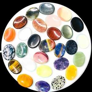 Cristales ovalados de todos los colores, piedras preciosas ovaladas pulidas, piedras de cristal de colores mixtos, piedras semipreciosas curativas de Reiki. - Product Image 2