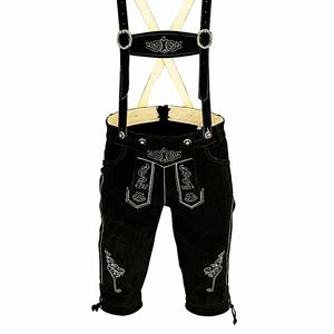 Lederhosen allemands authentiques pour hommes, en cuir pleine fleur noir, tailles européennes 46 à 62 - Product Image 1