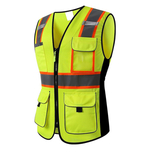 Chaleco de Seguridad de Malla de Poliéster de Alta Visibilidad, Transpirable, Antiarrugas, con Múltiples Bolsillos y Tiras Reflectantes para Hombre - Product Image 2