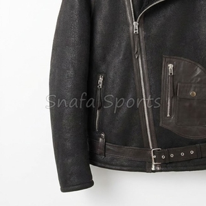 New 2026 Wholesale Men <b>Fur</b> <b>Lined</b> Leather <b>Jacket</b> Winter Motorcycle Style Fashion & Streetwear <b>Fur</b> Men Leather <b>Jacket</b> - Product Image 4