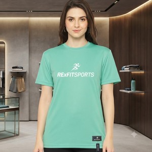 T-shirt d'entraînement pour femme REXFITSPORTS 2026, logo personnalisé, vêtements de sport respirants, t-shirt de course pour femme, marque privée - Product Image 1