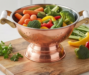 Passoire en cuivre de qualité supérieure avec intérieur en acier inoxydable et poignées en bois pour la cuisine - Product Image 5