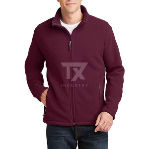 Veste d'hiver sur mesure OEM/ODM en tissu polaire, fermeture éclair, broderie, grandes tailles, veste en polaire sherpa pour homme - Product Image 3