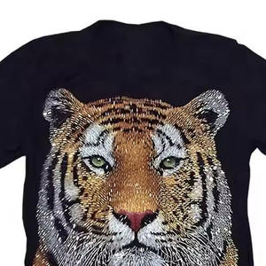 Camiseta de Algodón 100% con Estampado de Sublimación de Cara de Tigre para Hombre, Manga Corta, Diseño Casual, Transpirable y Cómoda - Product Image 2