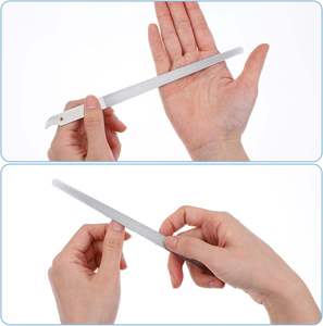 UBI - Juego de 2 Limas de Uñas para Pedicura, Doble Cara, Acero Inoxidable, Diseño de Diamante, Punta Curva y Afilada, Duraderas, 7.9 Pulgadas, Nuevas - Product Image 1