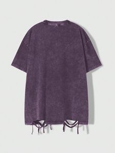 เสื้อยืดโอเวอร์ไซส์ลายกราฟิกสไตล์วินเทจสำหรับผู้ชายไซส์ใหญ่ ล้างสีแบบแอซิดวอช เสื้อยืดเปล่าสำหรับงานสกรีนลาย - Product Image 2