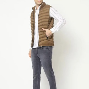 Customized Fashionable Hooded Puffer Vest <b>Men</b> High Quality Breathable Eco-Friendly Waterproof <b>Canvas</b> Outerwear Winter - Product Image 3
