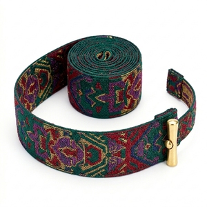 Bandes de maintien ajustables unisexes pour musculation, roses, tissées, avec patch en cuir et anneau métallique pour haltérophilie - Product Image 1