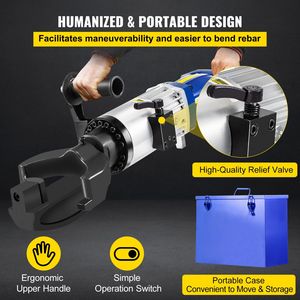 Dobladora de Varillas Eléctrica Hidráulica de 1.2 KW, 0.9 Pulgadas, 22 mm, 110 V, Portátil, Manual, 5 s - Product Image 6
