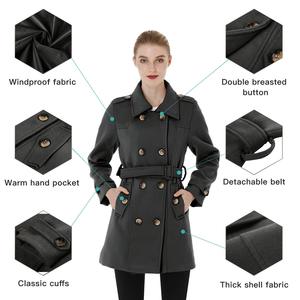 Lady <b>Womens</b> <b>Coat</b> Wholesale Fashion Longline Winter Outerwear Jacket Warm Ladies <b>Coat</b> Elegant Long Sleeve Button Closure Classic - Product Image 4