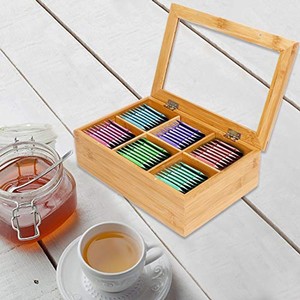 Bamboo Desktop Organizer 6 Compartments Wholesale | Eco-Friendly Desk Caddy - Product Image 1