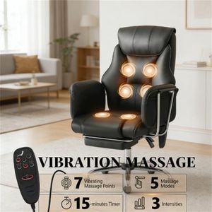 Sedia da Ufficio e Computer con Schienale Alto, Sedia Massaggiante Nera - Product Image 3