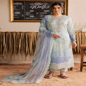 Adorable Shalwar Kameez de Algodón Bordado para Mujer, Vestido Elegante para la Moda India y Pakistaní - Product Image 1