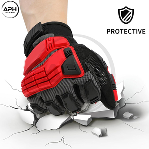 Heavy Duty Impact <b>Gloves</b> Reinforced <b>Knuckle</b> Textured Grip Synthetic Leather Palm Durable Industrial Hand Wear For Construction - Product Image 2