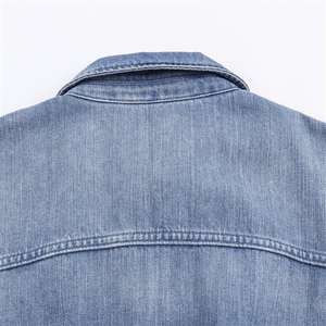 Chaqueta vaquera para hombre de alta calidad con logo personalizado, estilo urbano, informal, a rayas, desgastada, vintage, con lavado ácido, corte holgado, para invierno - Product Image 5