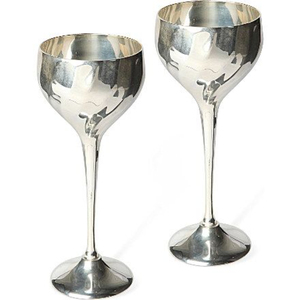 Copas de Vino Plateadas Martilladas Hechas a Mano de Primera Calidad, Juego de 2, Artículos de Bebida de Metal de Lujo para el Hogar, Hotel y Bar, en Oferta - Product Image 6
