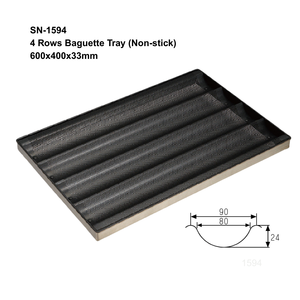 ถาดอบขนมปังอะลูมิเนียมอัลลอยด์แบบไม่ติดกระทะ ATLAS STAR 4 แถว สำหรับขนมปังบาแกตต์ 4 ช่อง ถาดอบขนมปังแบบคลื่น สำหรับขนมปังซาวโดว์และขนมปังฝรั่งเศส - Product Image 2