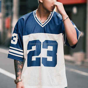 เสื้อฟุตบอลอเมริกันผู้ชายไซส์ใหญ่ ระบายอากาศได้ดี ผลิตจากโพลีเอสเตอร์ 100% พร้อมสกรีนชื่อทีมตามสั่ง - Product Image 1
