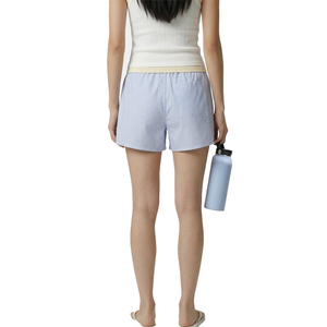 Shorts de sport pour femmes SRC personnalisés OEM, en coton popeline premium, rayés, style moto et motard, avec ceinture élastique - Product Image 2