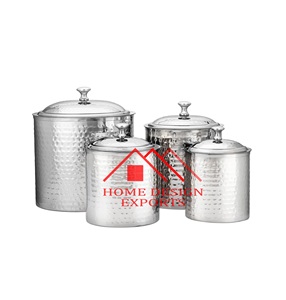 Nouvel arrivage de boîte de rangement en métal, fait à la main, pour thé, sucre, café, meilleure vente de boîte en métal pour le stockage des aliments martelés - Product Image 5