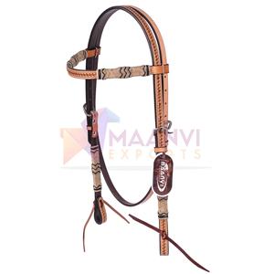 Meilleure qualité Argentine cuir Headstall Rawhide noué sculpture personnaliser Western Headstall fabricant - Product Image 1