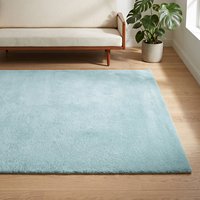 Tapis moderne en laine texturée bleu clair tufté à la main pour salon, chambre à coucher, décoration contemporaine, revêtement de sol doux et moelleux