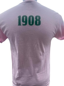 Camiseta Casual Personalizada con Estampado, Manga Corta, Diseño Gráfico con Letras al Estilo Griego en Rosa y Verde, Perfecta para Chicas - Product Image 3