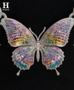 Luxury Butterfly Lab Grown Diamond Necklace Rainbow Gemstone Statement Necklace Fine Jewellery for Women - Product Image 3