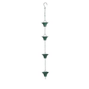 Cadena de lluvia metálica hecha a mano para sistema de drenaje de techo con atractivo decorativo y acabado de alta calidad. - Product Image 6