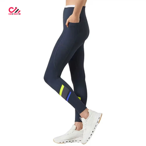 Factory Direct Sale Women High Quality Lightweight High Waist Solid <b>Ankle</b>-<b>Length</b> Fashionable Yoga <b>Leggings</b> Spandex/Nylon Pockets - Product Image 3
