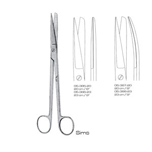 Ciseaux chirurgicaux Sims 20 cm (8 pouces) en acier inoxydable, certifiés CE, pour la chirurgie générale, classe I - Product Image 1