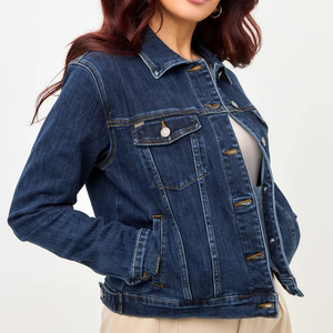 Chaquetas Vaqueras OEM para Mujer, Chaqueta Informal de Mezclilla para Otoño, Abrigo Vaquero con Botones, Chaqueta Vaquera Extra Grande - Product Image 5