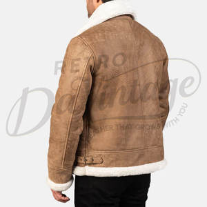 Blouson Premium Homme en Daim Marron avec Doublure en Fausse Fourrure Chaude, Style Motard, Manteau d'Hiver en Daim, Veste Extérieure Élégante en Polaire - Product Image 3