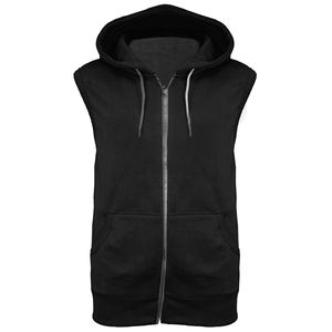 <b>Men's</b> <b>Sleeveless</b> Hooded Solid Color Zipper Casual Hoodie Regular Fit Autumn Wear Knitted Sweatshirt Fashion Customized <b>Pullover</b> - Product Image 3