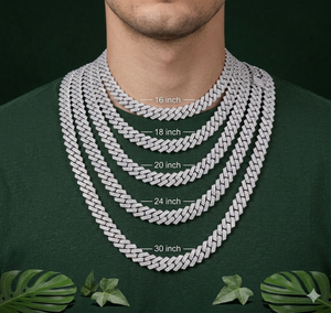 Cadena Cubana de Plata de Ley 925 con Diamantes Cultivados en Laboratorio, Certificación IGI, 6MM - 16MM, 14-30 Pulgadas, Estilo Hip Hop, Cadena Cubana con Incrustaciones de Diamantes para Hombre - Product Image 1