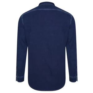 Camisa de Mezclilla para Hombre Raw Indigo, Algodón Grueso, Manga Larga, Costuras en Contraste, Bolsillos Dobles, Construcción Resistente - Product Image 2