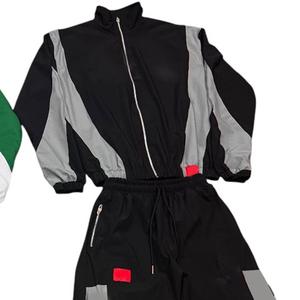 Conjunto Deportivo de 2 Piezas para Hombre, Chaqueta con Capucha y Pantalones Jogger, Diseño Colorblock, Cierre Reflectante, Nylon, Estilo Urbano - Product Image 4