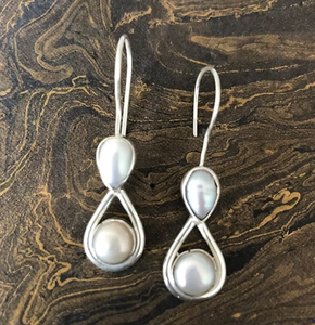 Boucles d'oreilles en perles et pierres précieuses, argent sterling 925, forme goutte d'eau classique, pour femmes, à porter au quotidien - Product Image 3