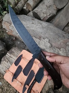 Ensemble de couteaux de chef en acier inoxydable faits à la main, 5 pièces, manche en bois, étui en cuir, vente en gros, couteaux pliants de survie - Product Image 4