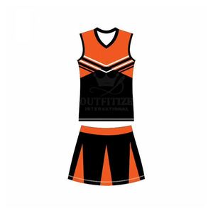 Kit d'uniformes de cheerleading personnalisés, rouge, blanc, noir, impression par transfert thermique, adolescents/enfants, strass, service OEM - Product Image 3