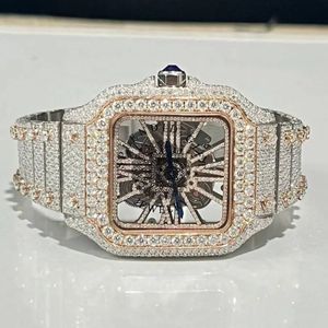<b>Speed</b> Gift Jewelry Luxury Moissanite <b>Square</b> Men's Watch Analog Quartz ETA Movement 28mm Sapphire Crystal Water Resistant 10m - Product Image 1