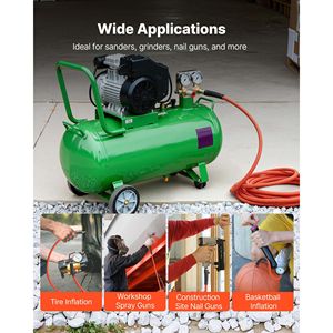 Tubo Ibrido per Aria Compressa da 1/2'' x 30m con Raccordo Maschio in Ottone Massiccio, Leggero e Resistente alle Piegature, Accessori e Ricambi per Utensili Pneumatici - Product Image 6