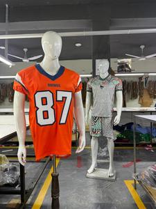 High Quality Sublimation Printing Stitched American <b>Retro</b> Football Uniform Lightweight <b>Fabric</b> V-Neck Oversize Football Uniform - Product Image 2