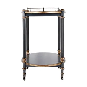 Carrito de Servicio Decorativo de Cerámica y Metal Hecho a Mano, Estilo Americano Moderno y Lujoso, Mueble Ecológico para Interiores del Hogar y Fiestas - Product Image 2