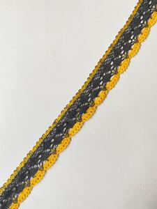 Wholesale Handmade Colorful Customized Color Striped Polyester Crochet Narrow Lace Crown Flower Border Fringe Trim - Product Image 2