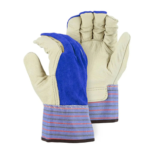 Gants de sécurité en cuir haut de gamme, robustes, antistatiques, antidérapants, imperméables, à texture grainée, avec protection ajustable du poignet et protection des paumes fendues - Product Image 2